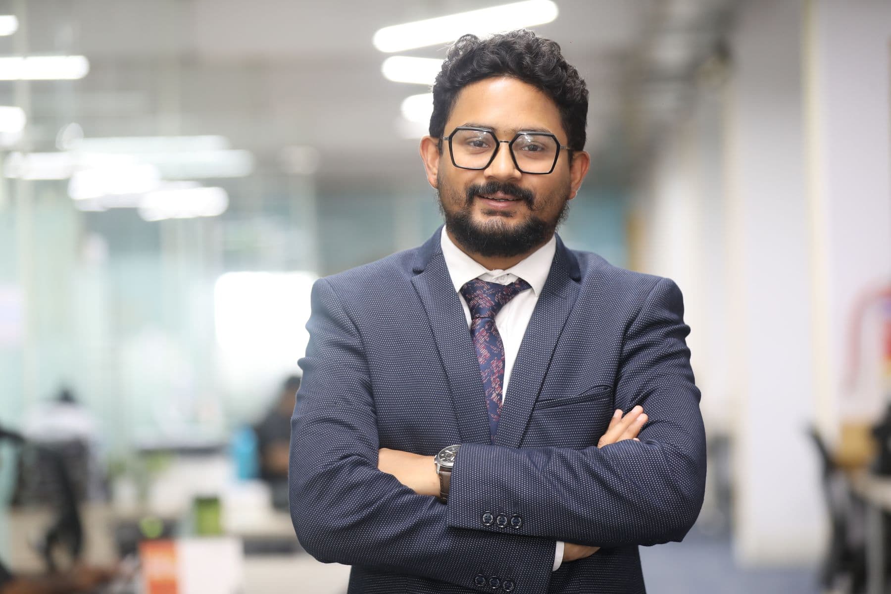 A Chartered Accountant in a modern office